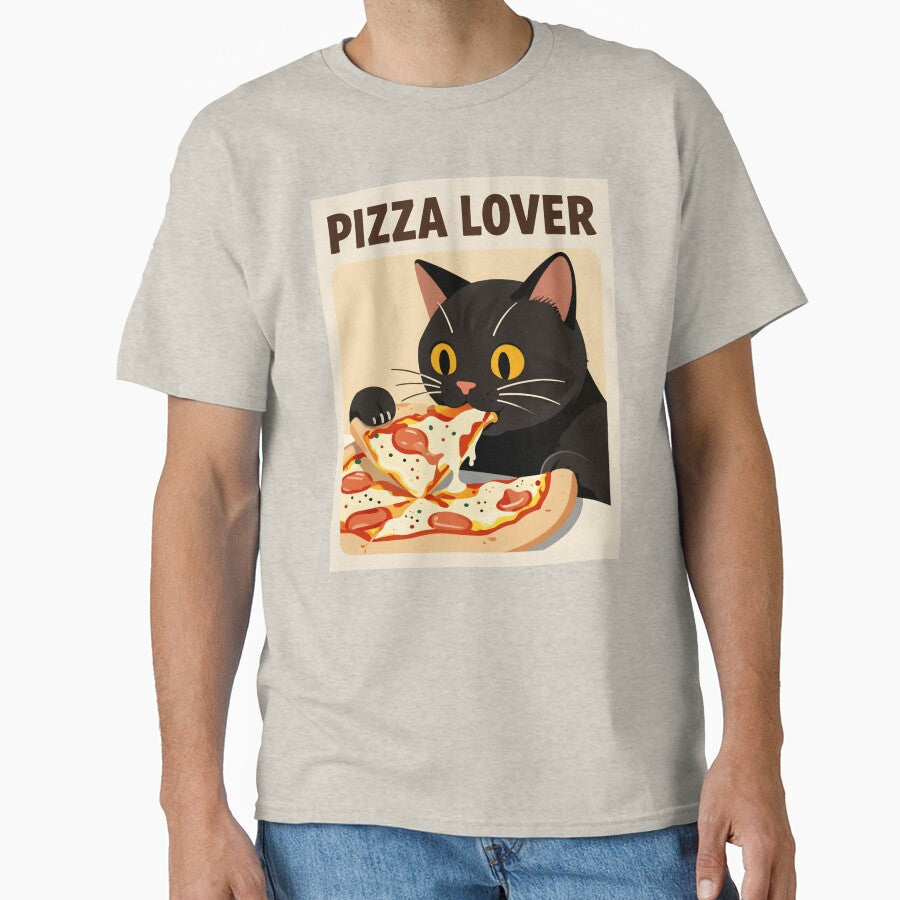 black cat enjoying pizza by bergee