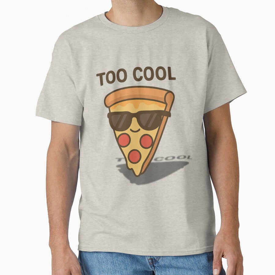 Too Cool – Funny Cool Pizza Slice Wearing Sunglasses Cartoon Illustration by konthai.familyart