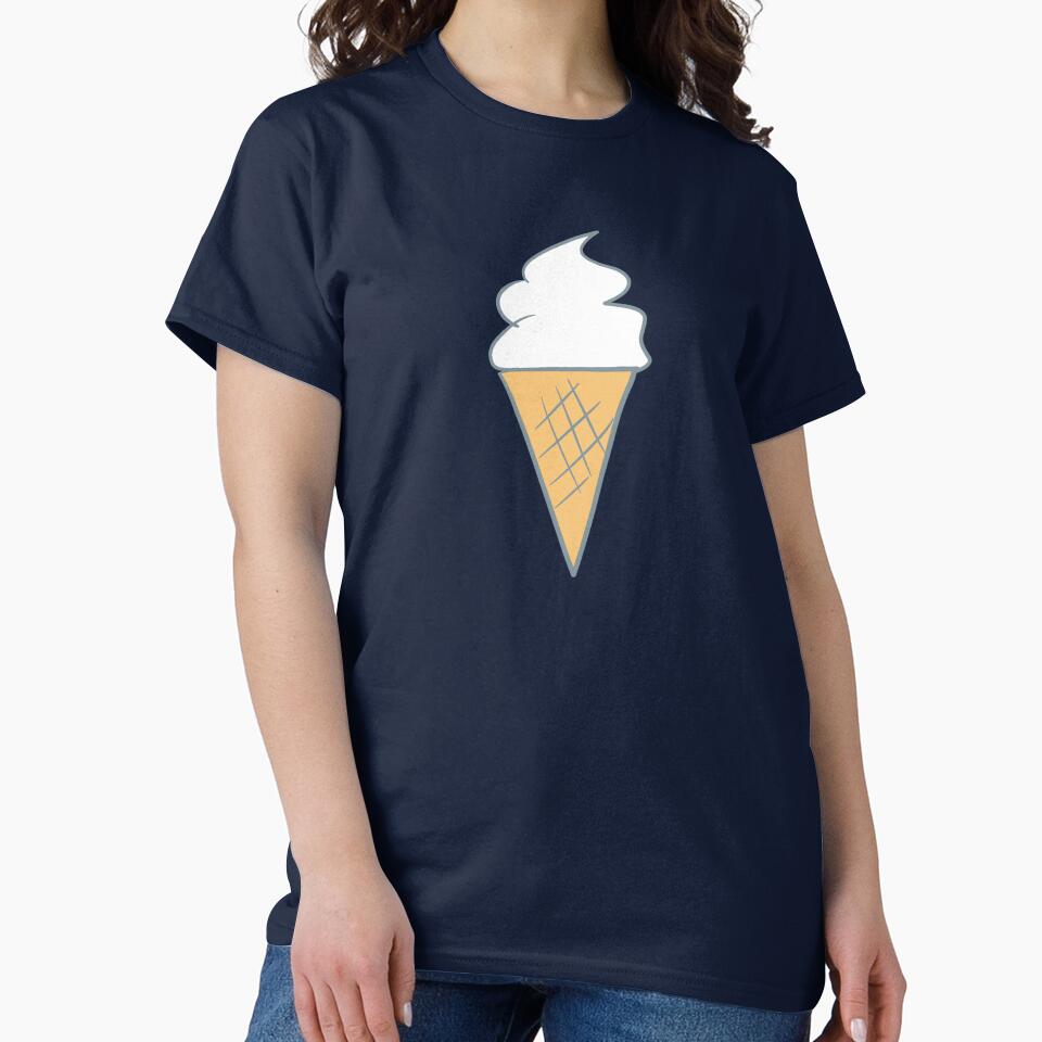 Soft-Serve Cartoon Style Vanilla 99 Ice Cream Pattern Brown background by Karen Ekdahl