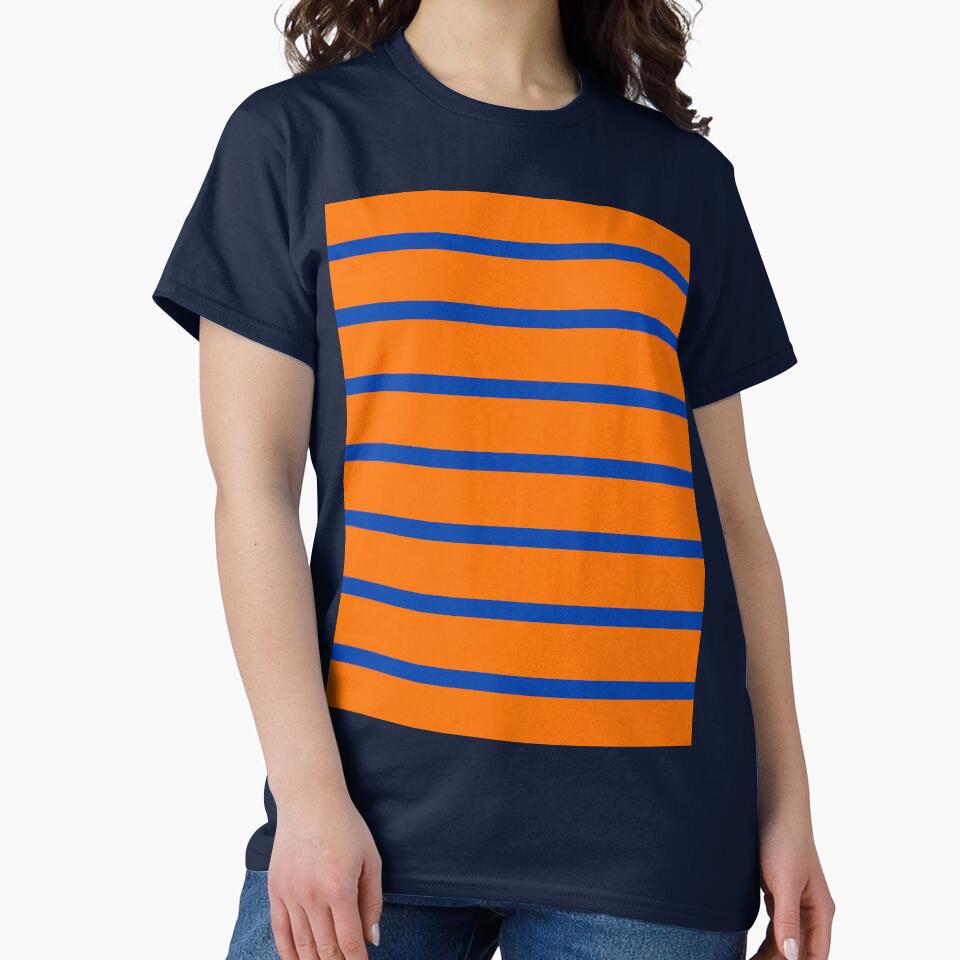 Orange and Blue Stripes by Jeallan Designs