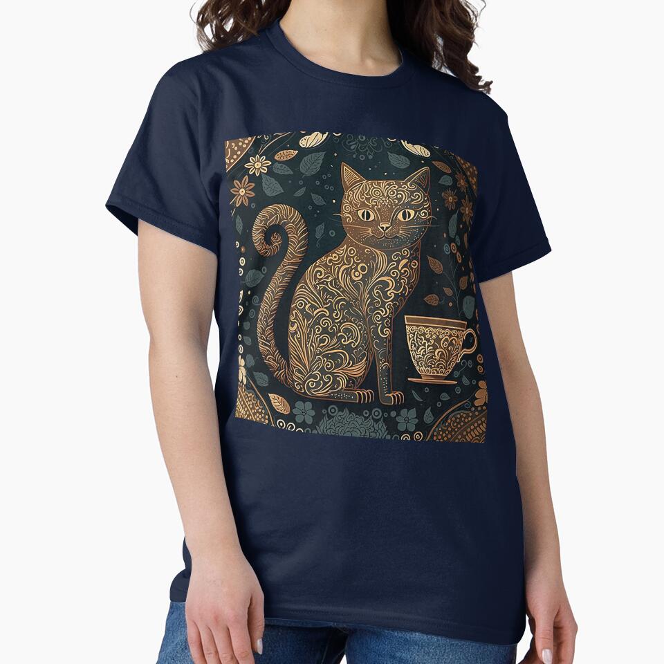 Cat and Coffee Design Pattern by Juliascutecornr