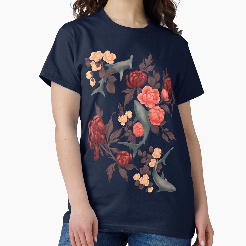 Botanical Shark (Red and Blue) by fioski