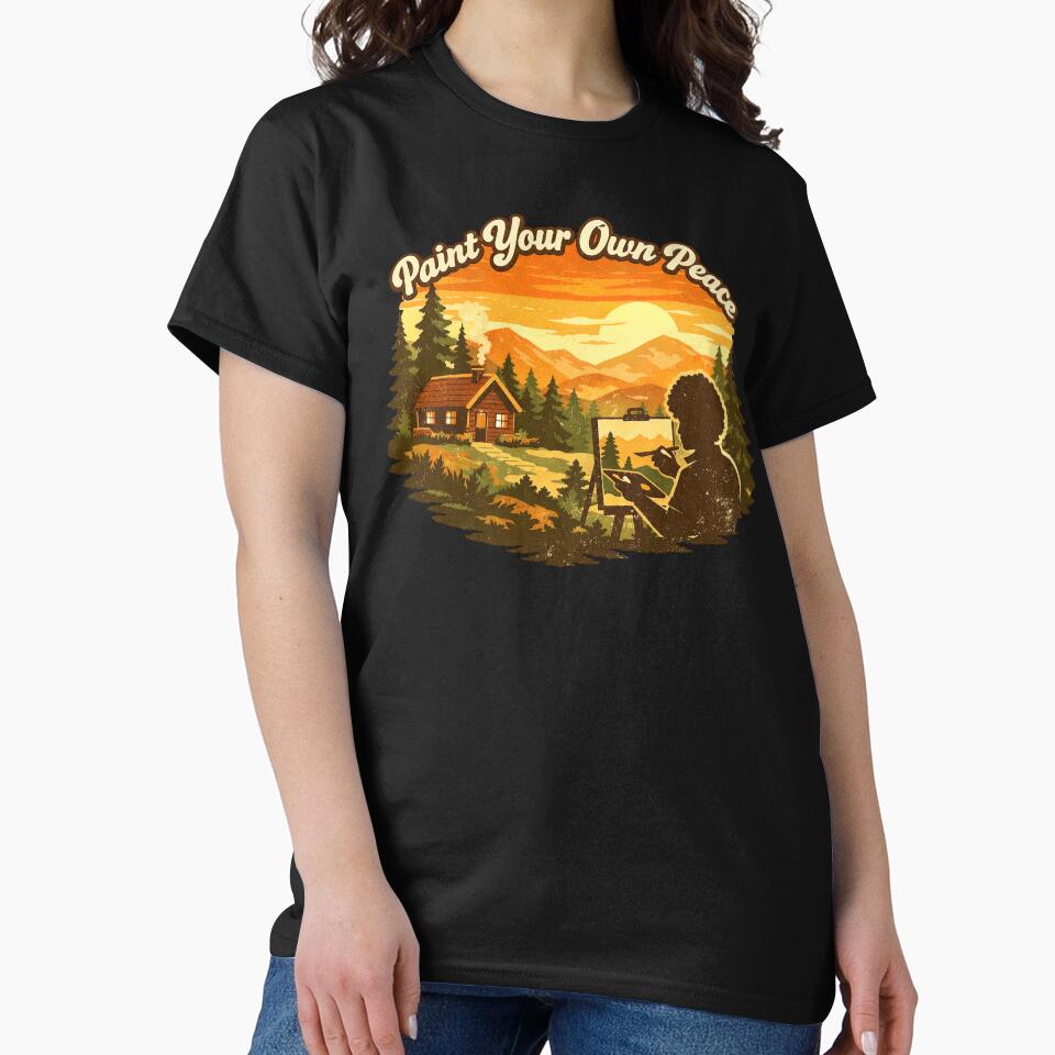 Bob Ross Paint Your Own Peace Retro by Retr0Tshirts