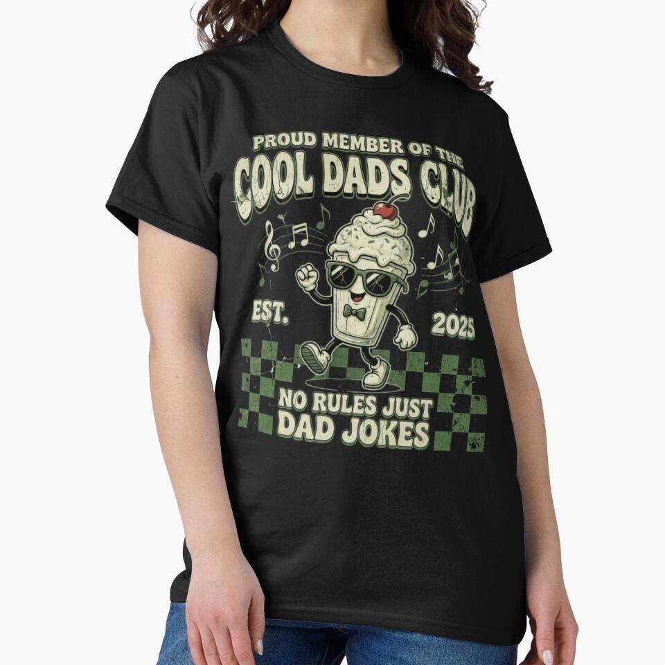 Cool Dads Club Music Retro Funny Dad Jokes Father Gift Classic T-Shirt by Animalfacts002