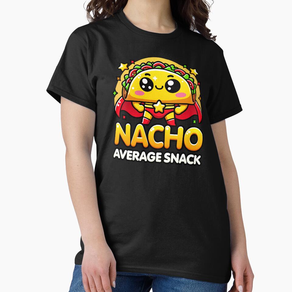 Kawaii Chibi Super Nacho Average Snack Funny Food Pun by Karma Design
