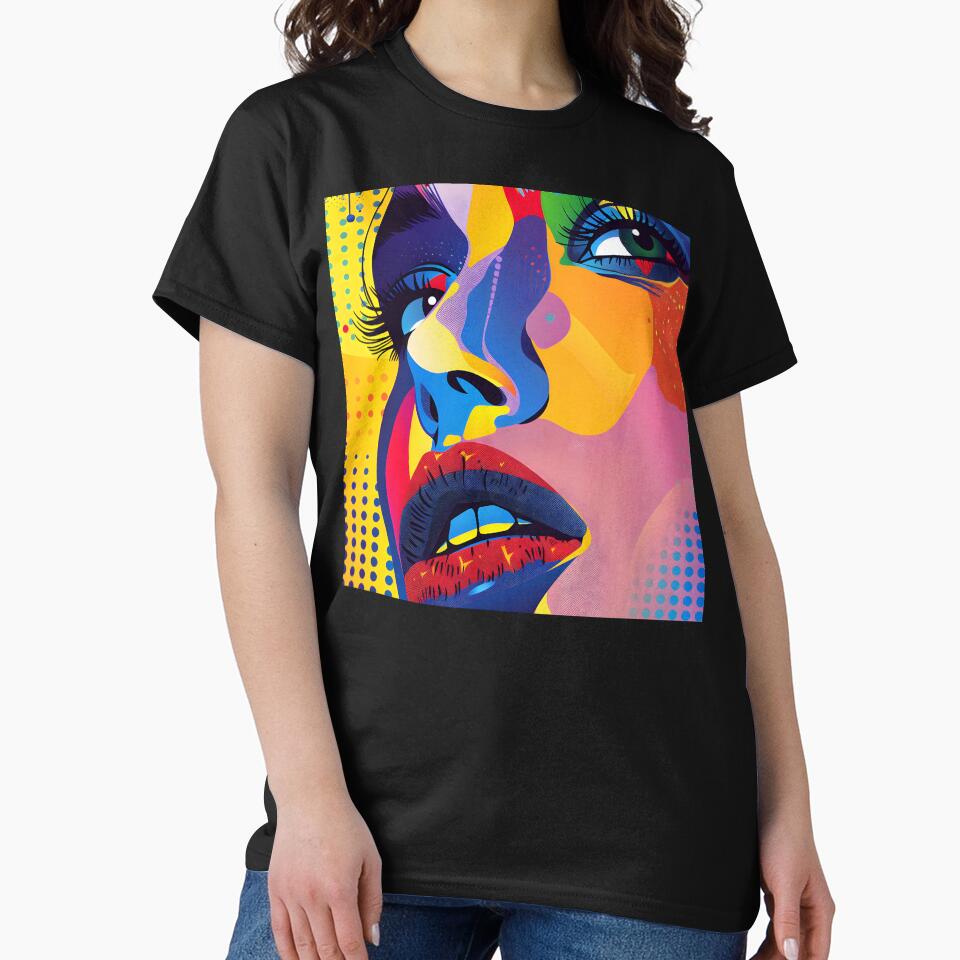 Pop Art Fantasy Female Face Vibrantly Colorful Design by DEC02