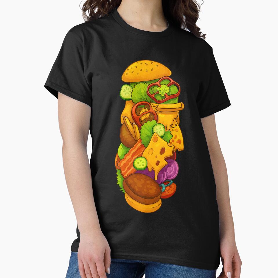 Ultimate Stacked Burger Cartoon Art by AgAndOl