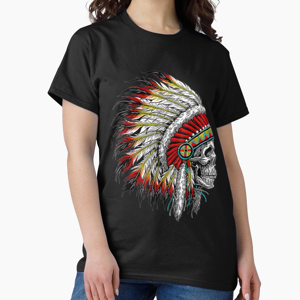 Native American Indian Chief Skull Motorcycle Headdress by MarkhamJudy