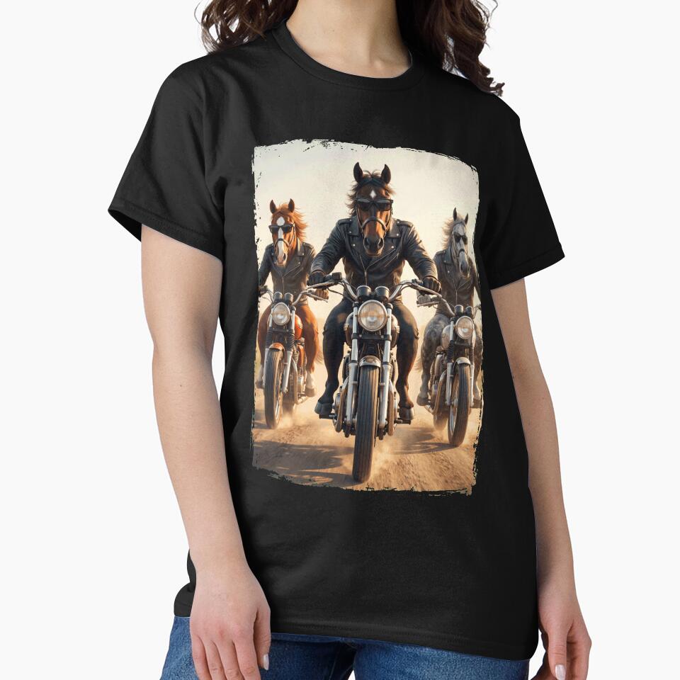 Funny Horse Motorcycle Meme Animal Lover by DoodleTortle