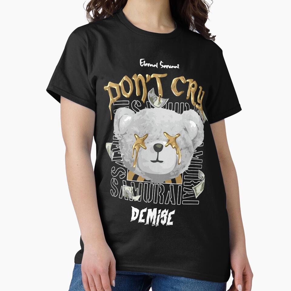 Samurai Bear Don't Cry Streetwear by NF Designs Studio DTF