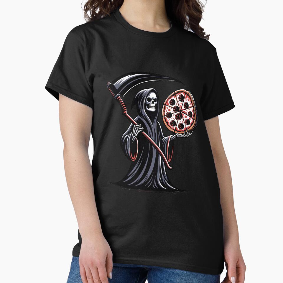 Funny Skull Reaper Pizza Lover, Halloween by Logiamerch