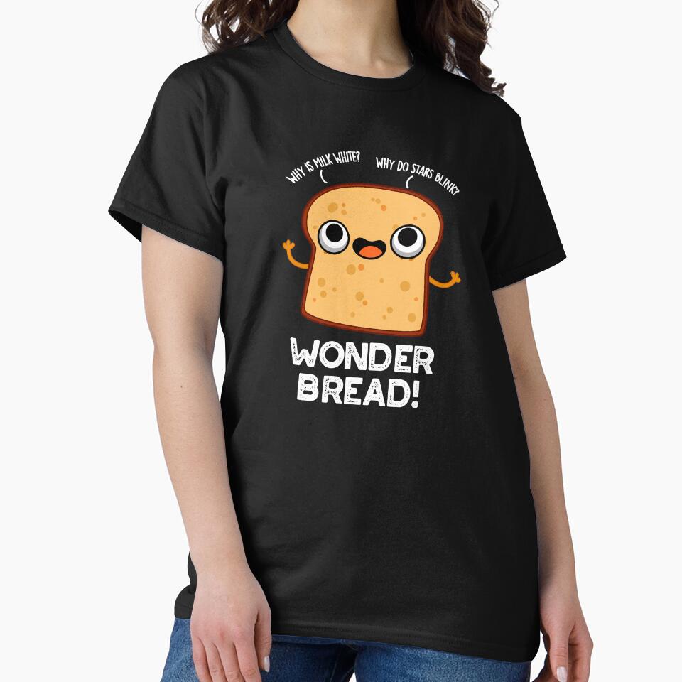 Wonder Bread Funny Food Pun (Dark BG) by punnybone