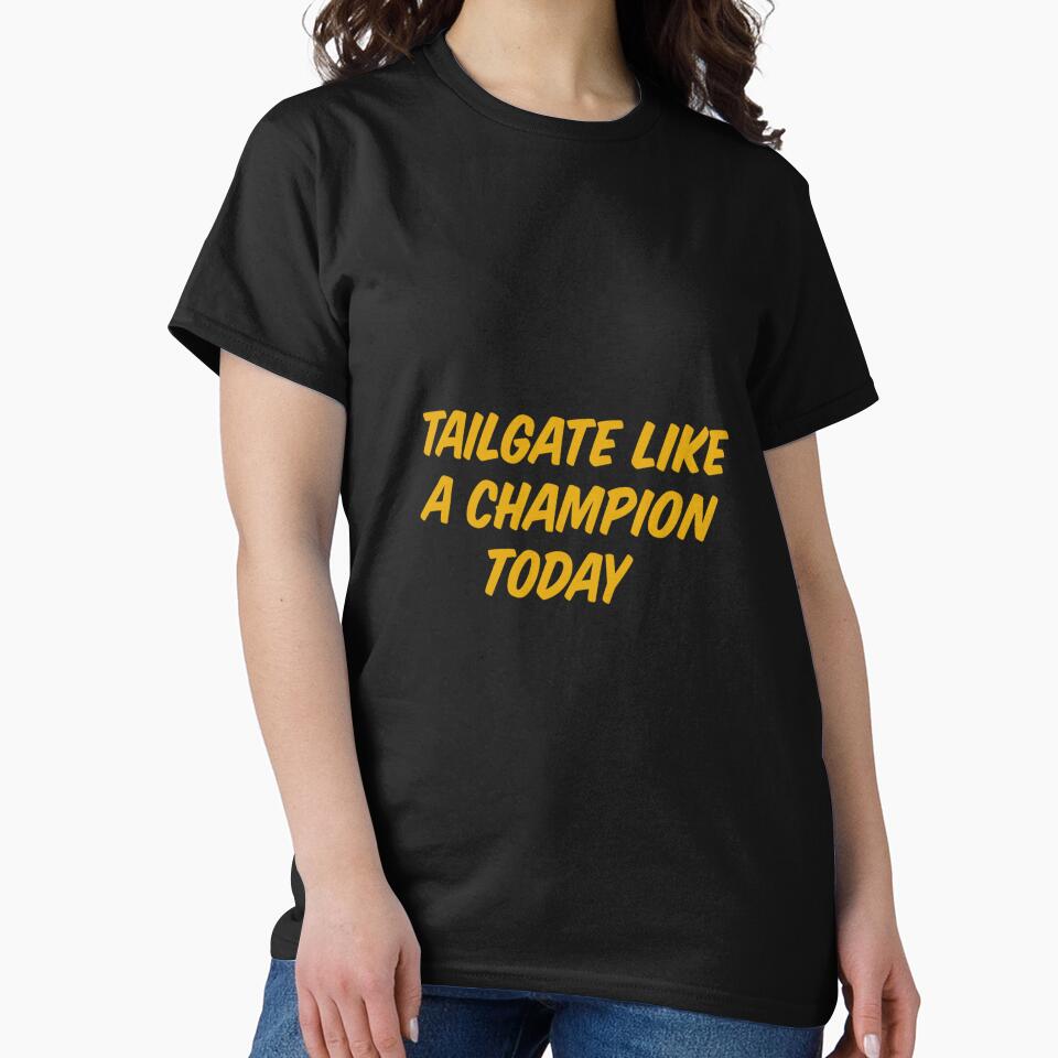 Tailgate Like a Champion Today Gold Premium Tshirt Premium Tri-blend by HelenTAderholt
