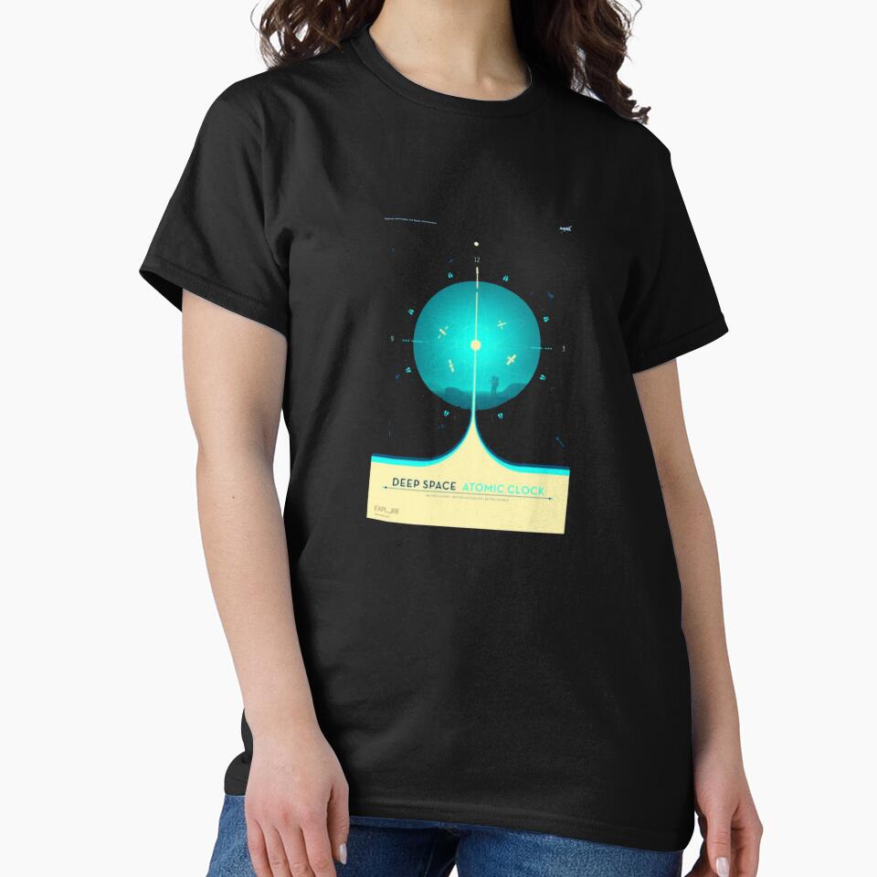 NASA Atomic Clock Mission Blue T-Shirt_8168702 by Kat Langworthy