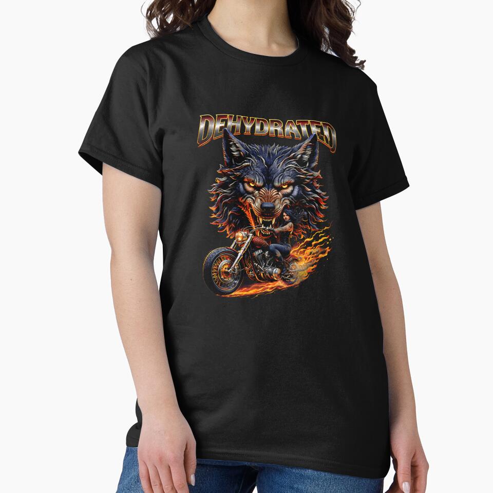 Dehydrated Wolf Motorcycle Graphic Retro Washed by MBSdesingArt