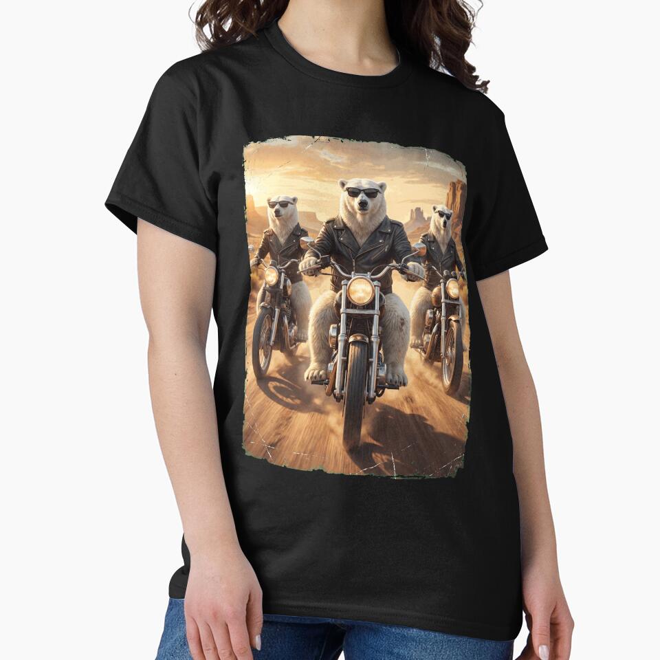 Funny Polar Bear Motorcycle Meme Animal Lover by DoodleTortle