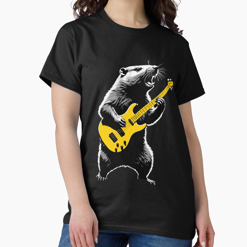 Groundhog playing golden guitar by MindFrank