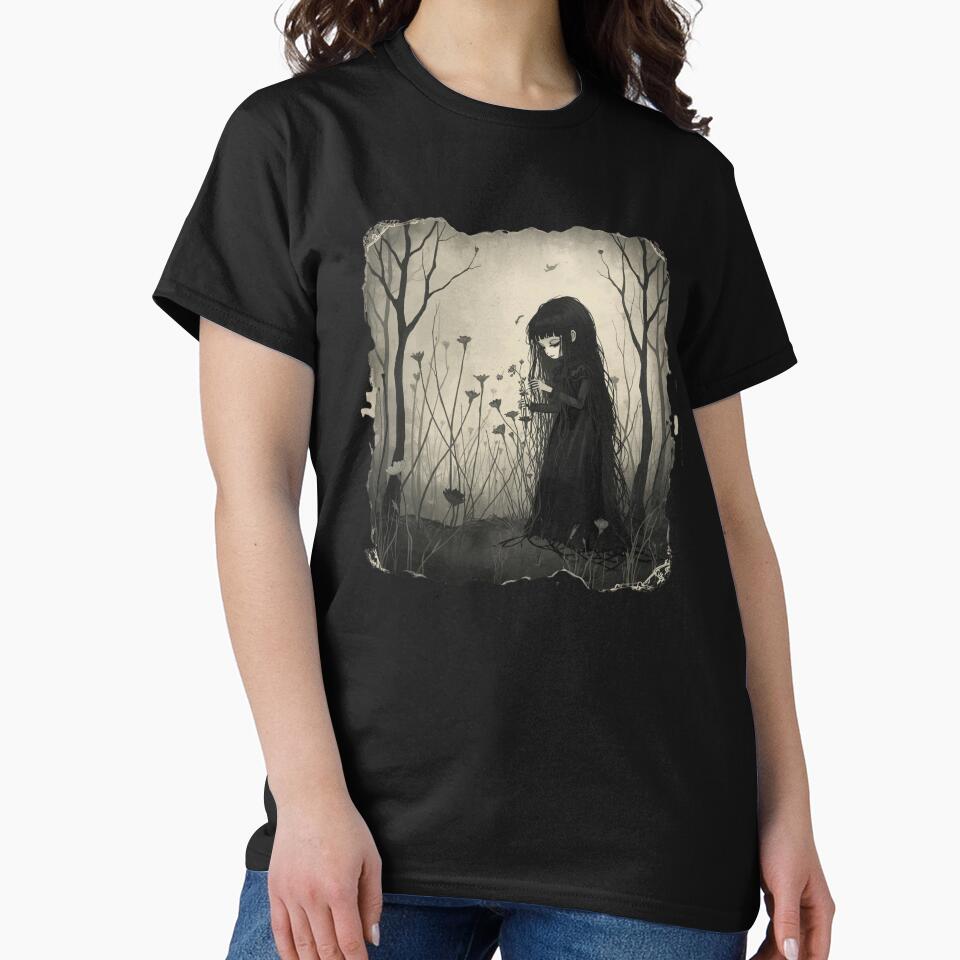 Goth girl in field by Tragedyshop