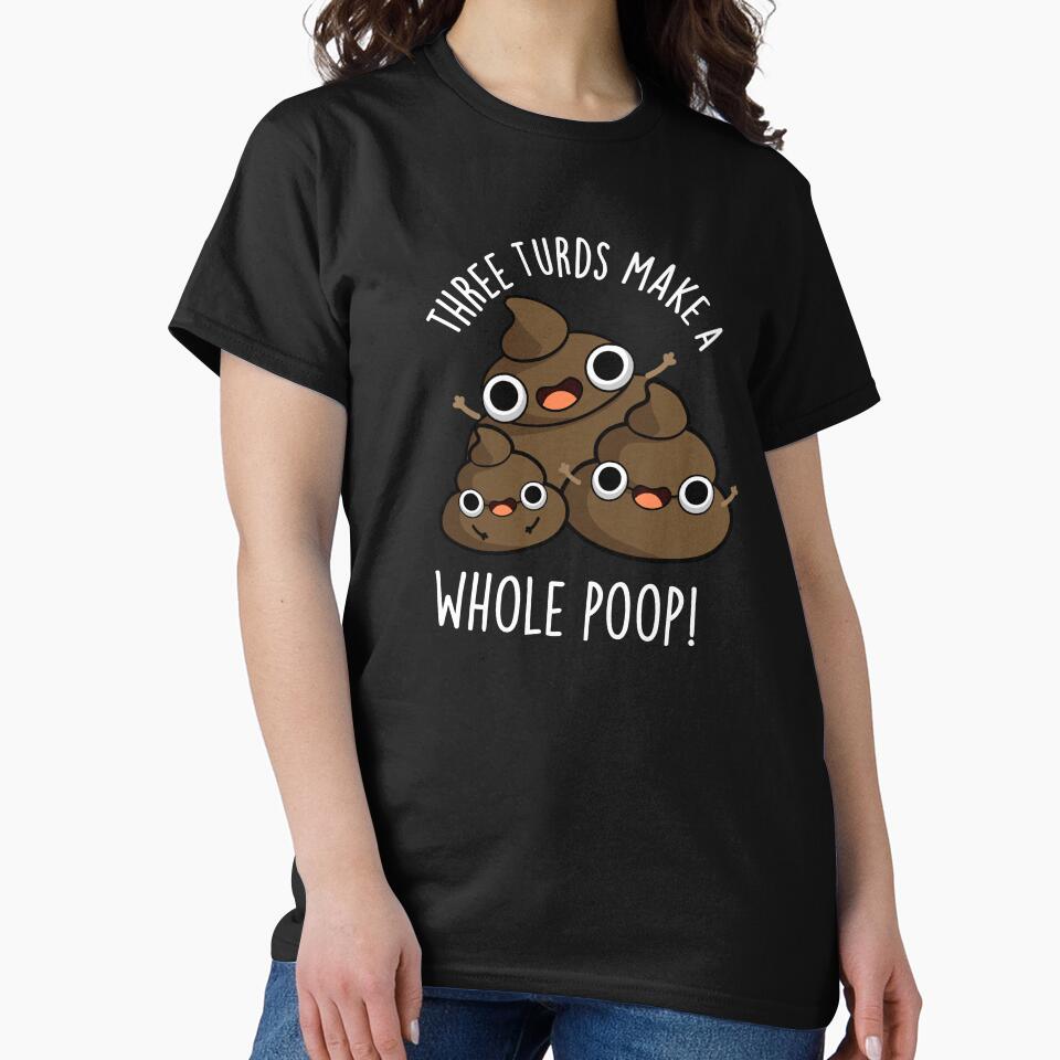 Three Turds Make A Whole Math Funny Poo Pun (Dark BG) by punnybone