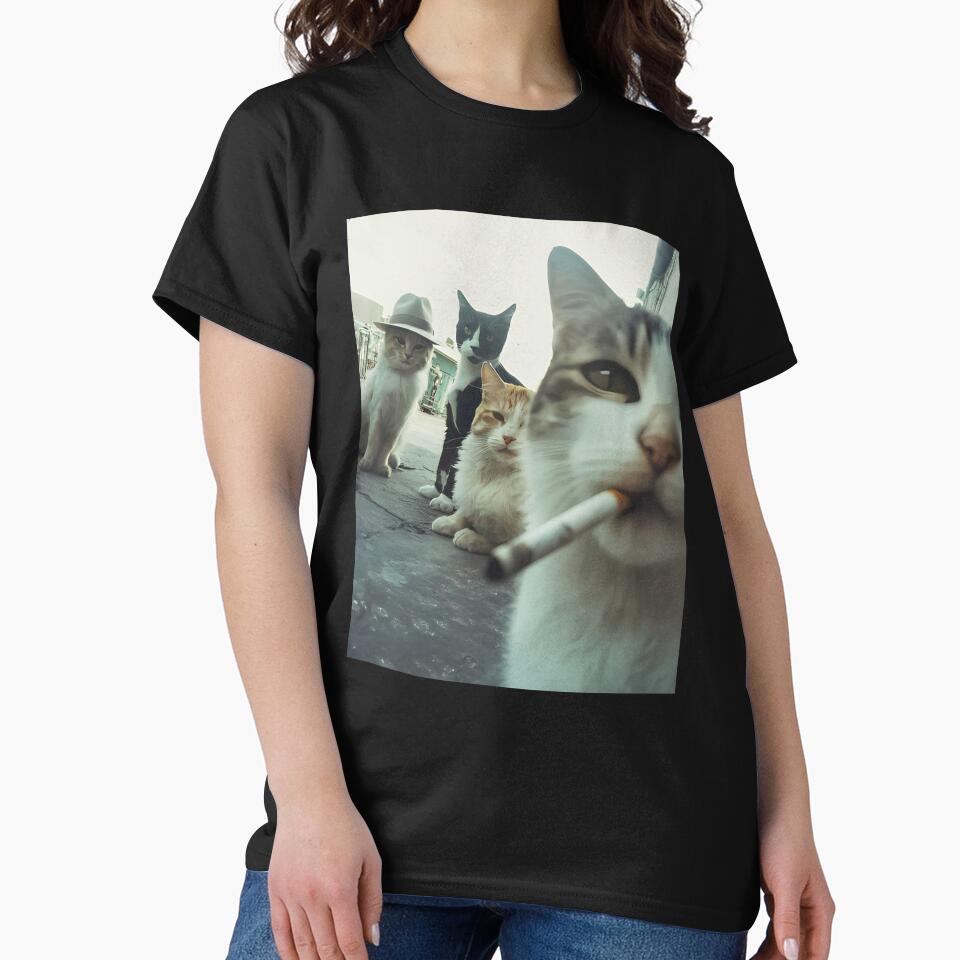 Cat Smoking Funny Gangster Cats by PixelRag