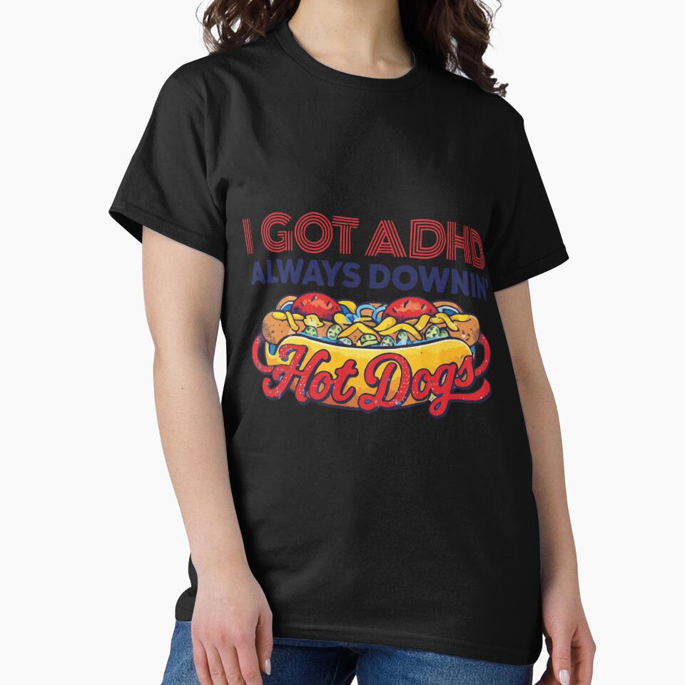 Always Downin Hot Dogs Funny Vintage Food Lover Retro Cartoon Design by kiralynstration