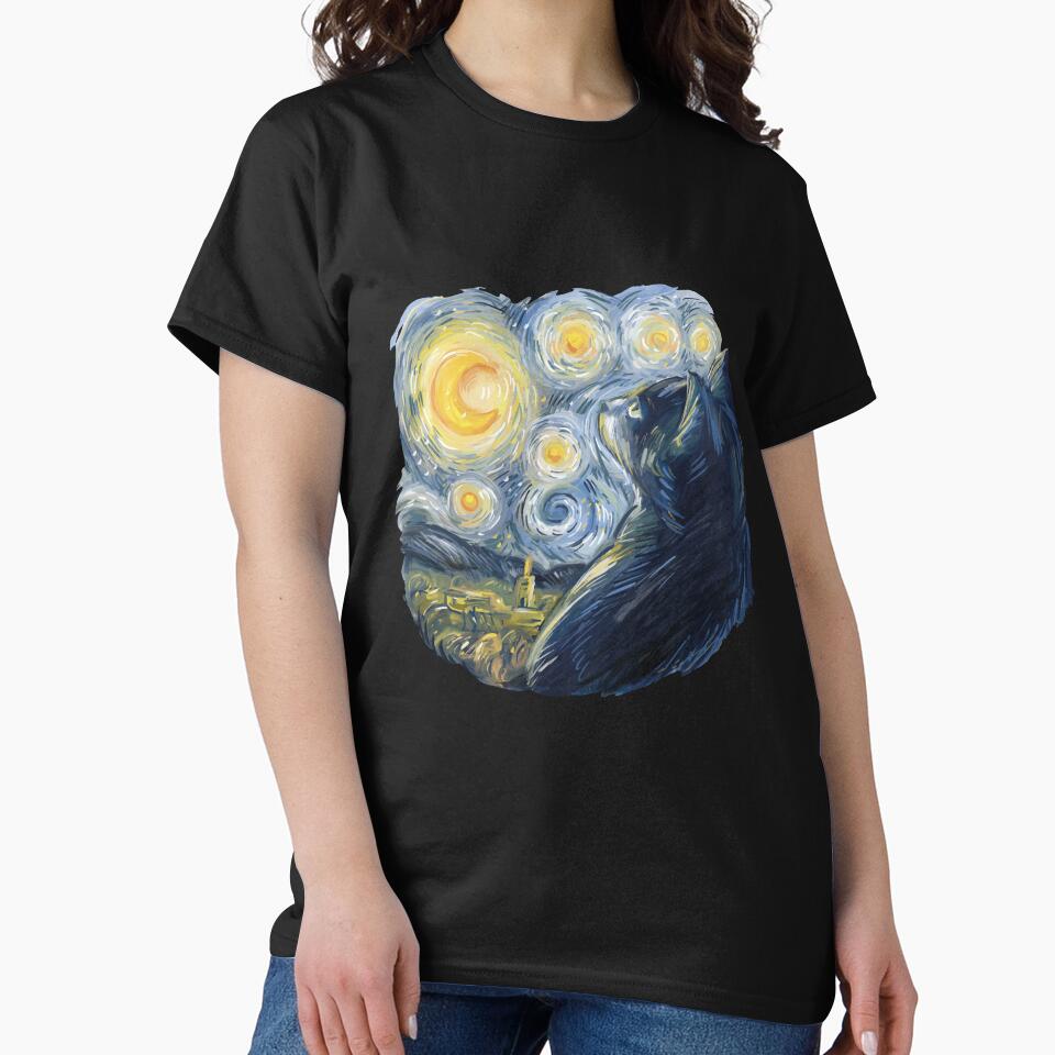 Cat Van Gogh Starry Night Cat Classic Fit, Cat Lover/Mom/Dad Gift by WAB Garb