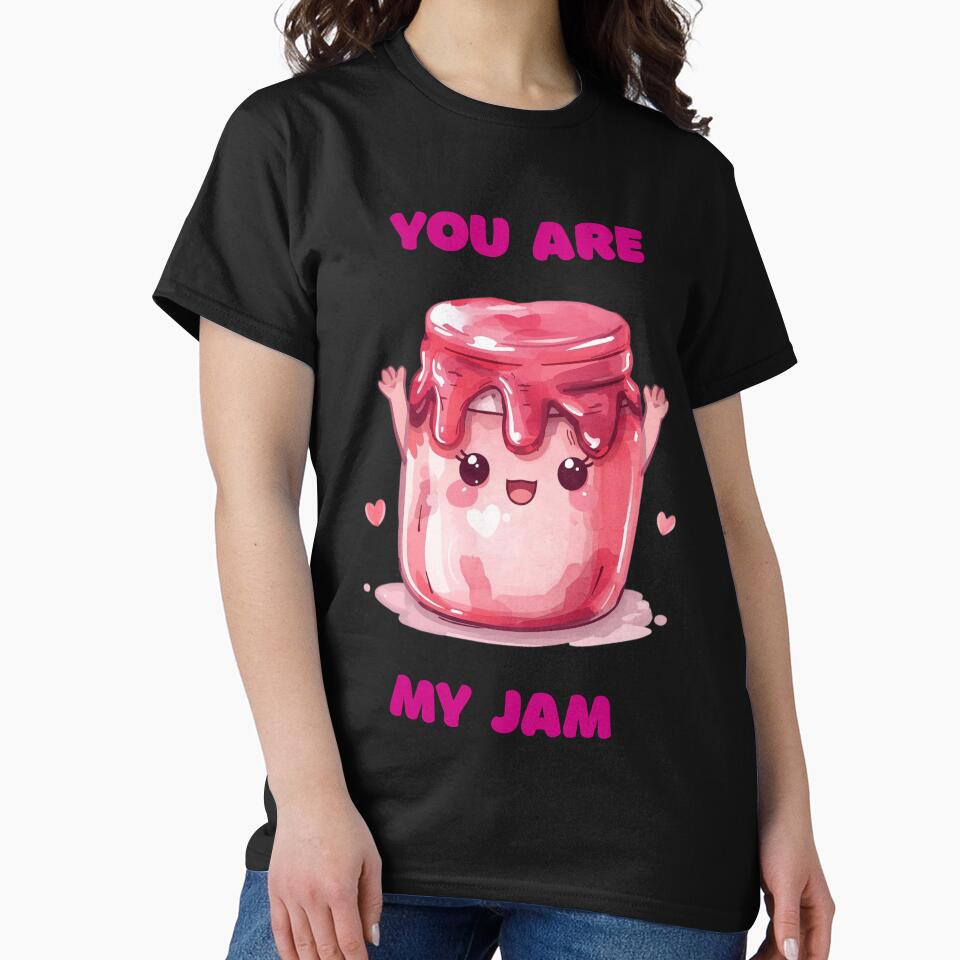You Are My Jam Cute Strawberry Jam Jar Pun Valentine Love Design by LintonGriffin