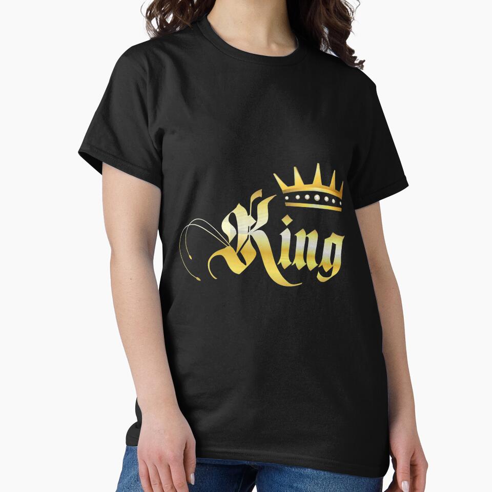 Gold King Crown T-Shirt for Men and Women by AllStarMerch