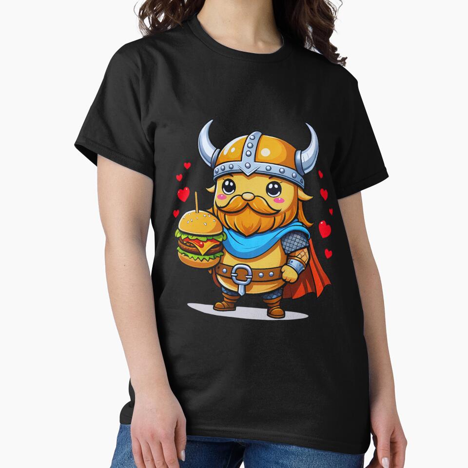 Viking Burger Lover, Kawaii Burger by saloui