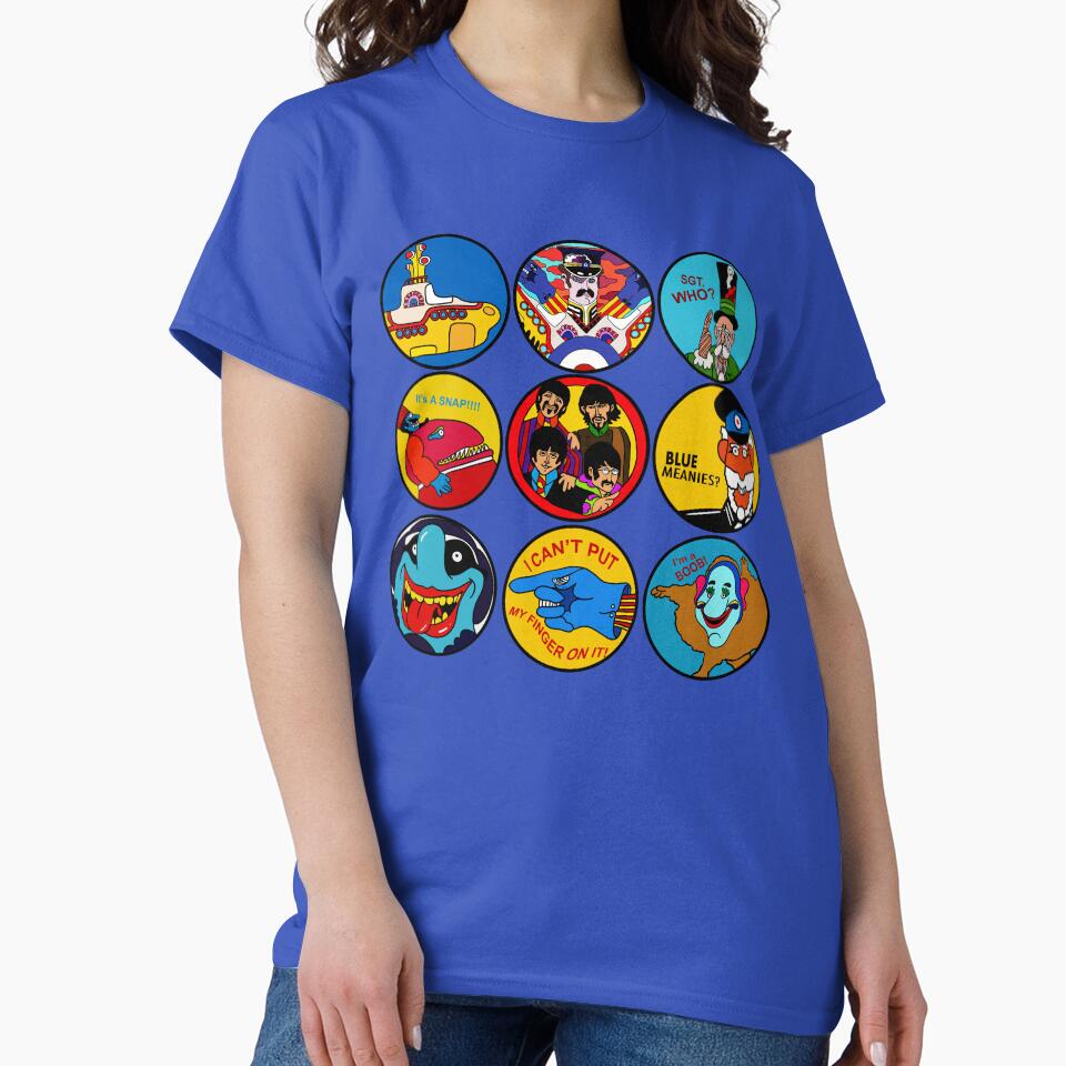 Vintage SGT Pepper Collection Sixties Blue Meanies porthole badge Pepperland Yellow Submarine characters by Kludoman