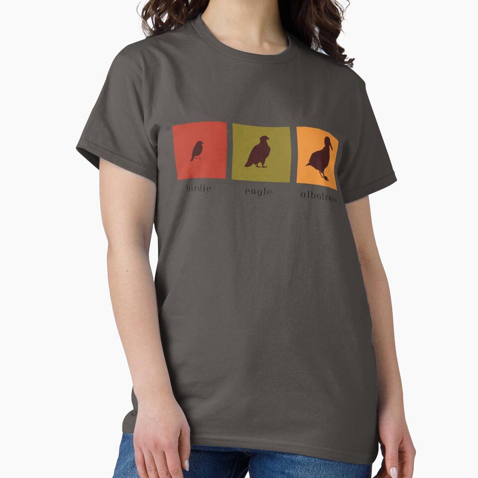 Golf Birdie Eagle Albatross (Black Text, Fall Colors) by kkhanart