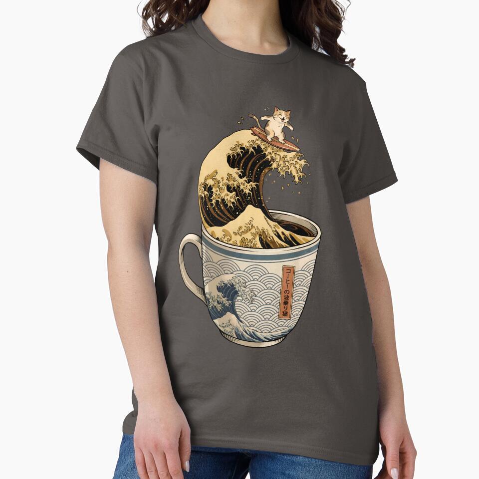 Great Wave Coffee Cup Surfer Cat Tsunami by CoffeeAfterDark