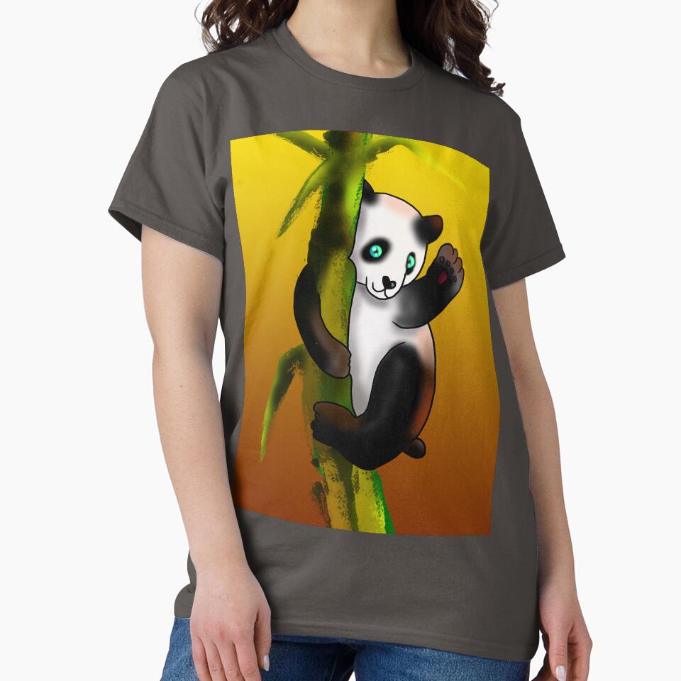cartoon panda on bamboo by BeingNow