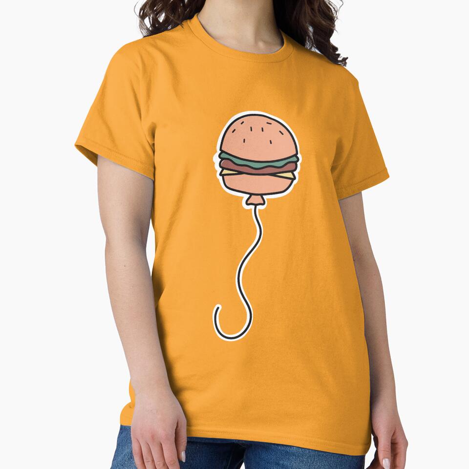 Cute Burger Balloon Shirt – Funny Food Lover Graphic Design by TheStephanieRome