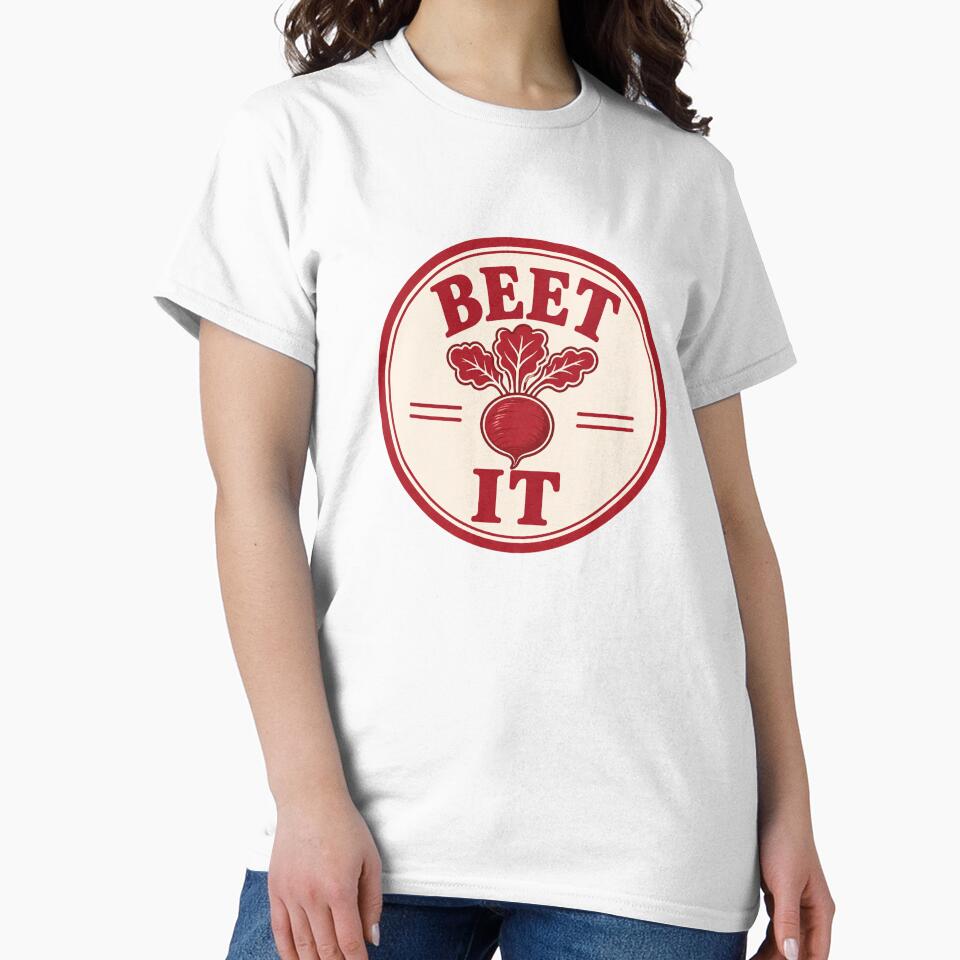 Beet It Funny Food Pun Badge by EastEndTownie
