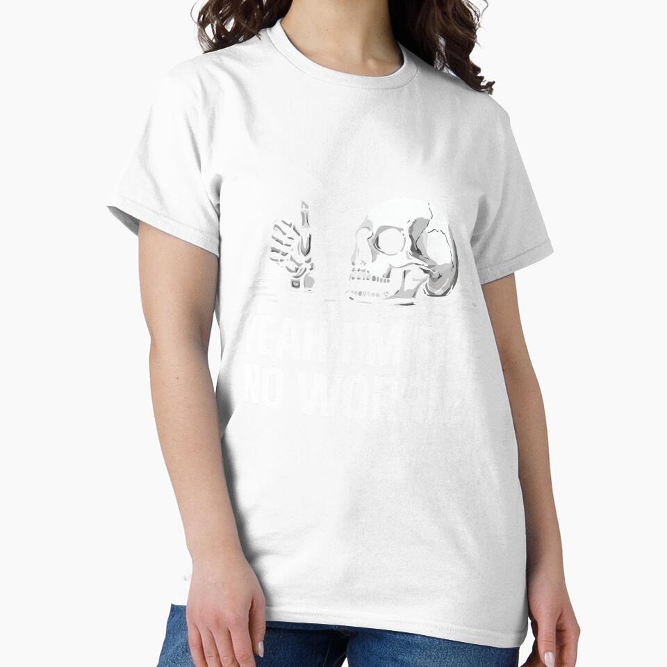 Yeah Im Fine No Worries Funny Skull Vintage Sarcastic Humor Dark Aesthetic by kiralynstration