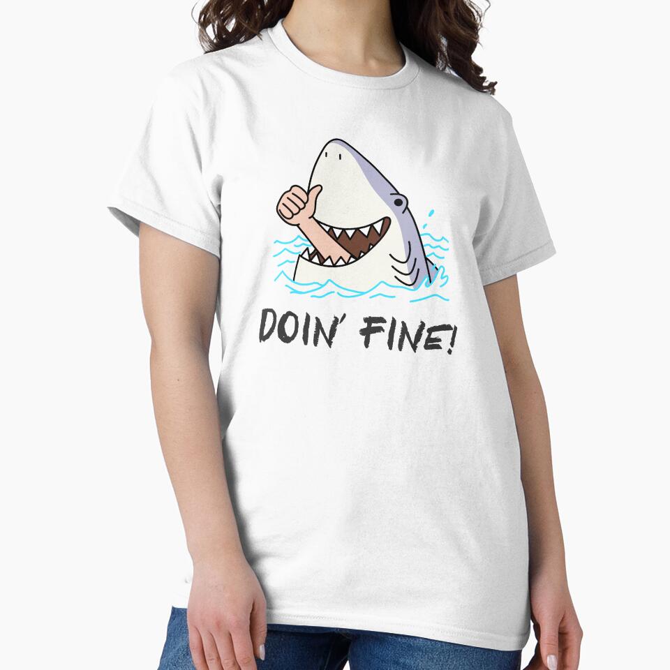 Doin' Fine! -- eaten by shark sarcastic humor by The Sporty Nerd