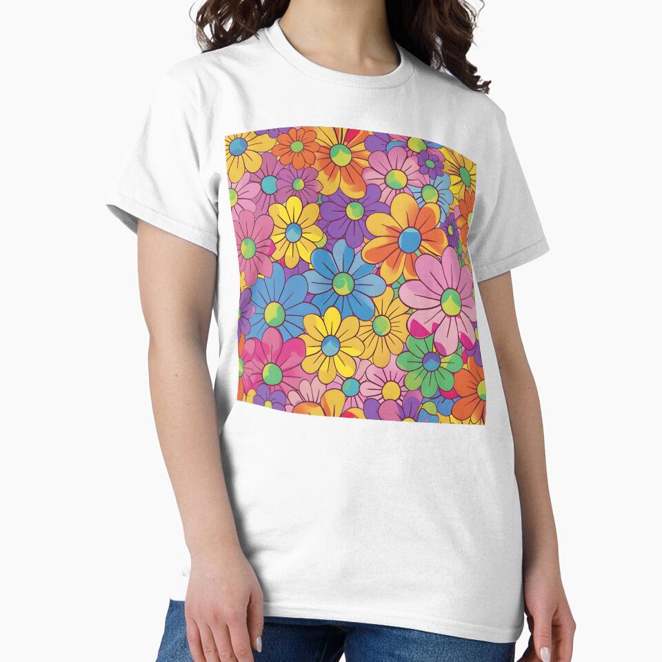 colorful hippie flower print by dcrc