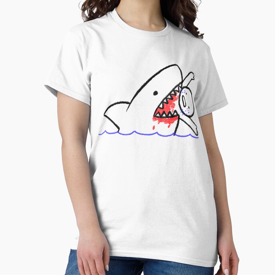 Shark Eats Man by RedsStickerShop
