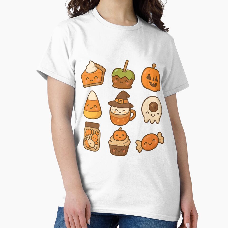 Kawaii Halloween Food Characters Cute Pastel Dessert Set by ThaiArtShop