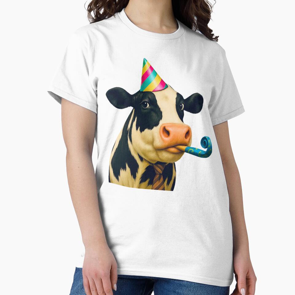 Funny Cow at a Party by Flobee's World
