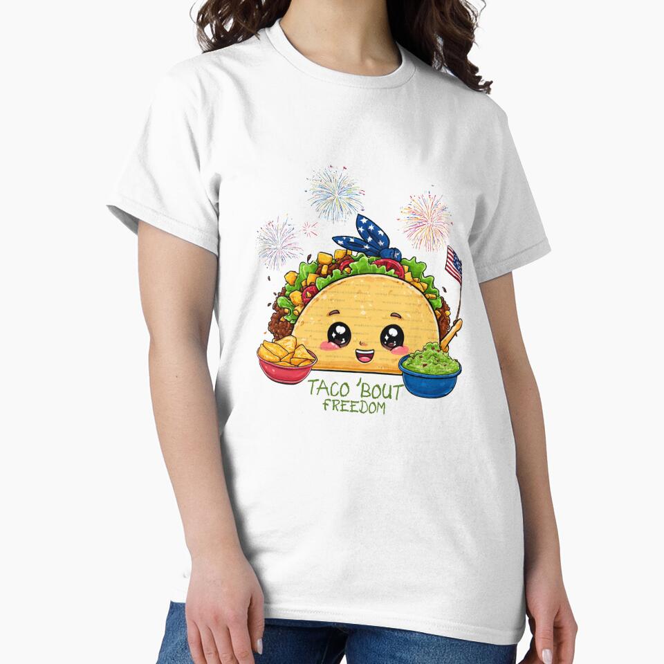 Taco 'Bout Freedom Patriotic Taco with Bandana  4th of July Design by BoxofMoments