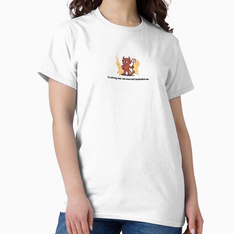 Lowballed by Hell – Cartoon Devil Dark Humor Design by SilentDrift