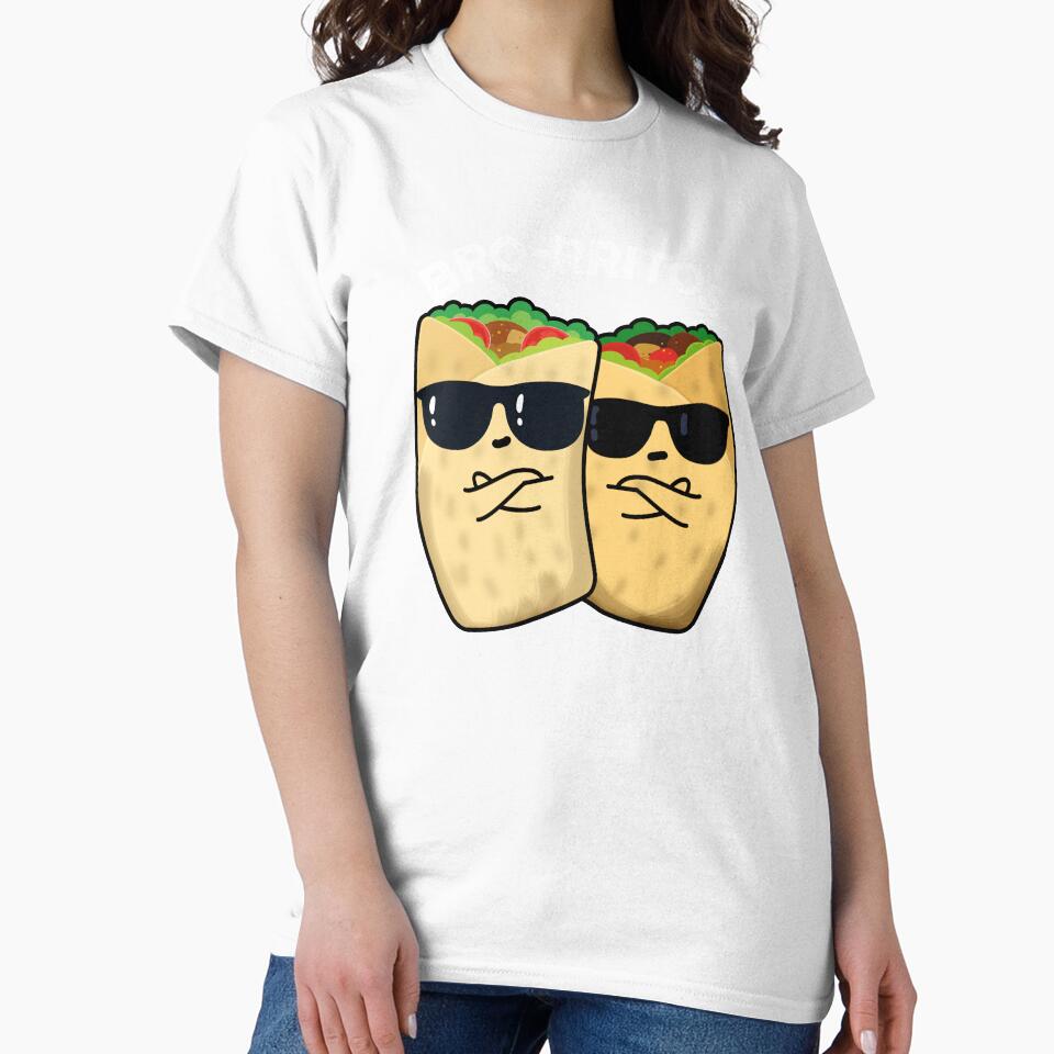 Bro-rritos Funny Burrito Pun (Dark BG) by punnybone