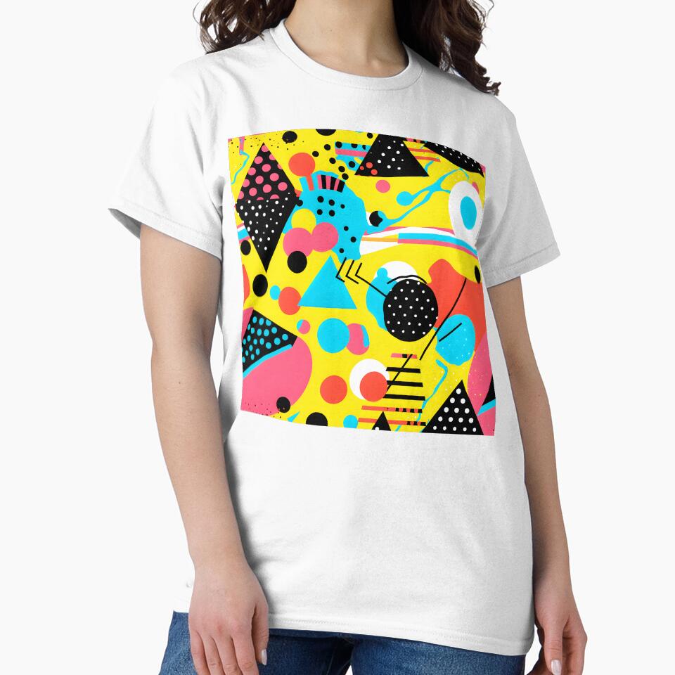 Pop Art Pink, Blue, And Yellow Abstract Designs by DEC02