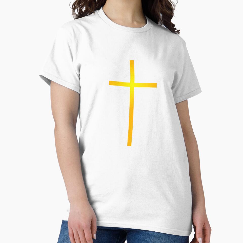 Narrow cross, simple, Jesus, gold by Lumiere-Art