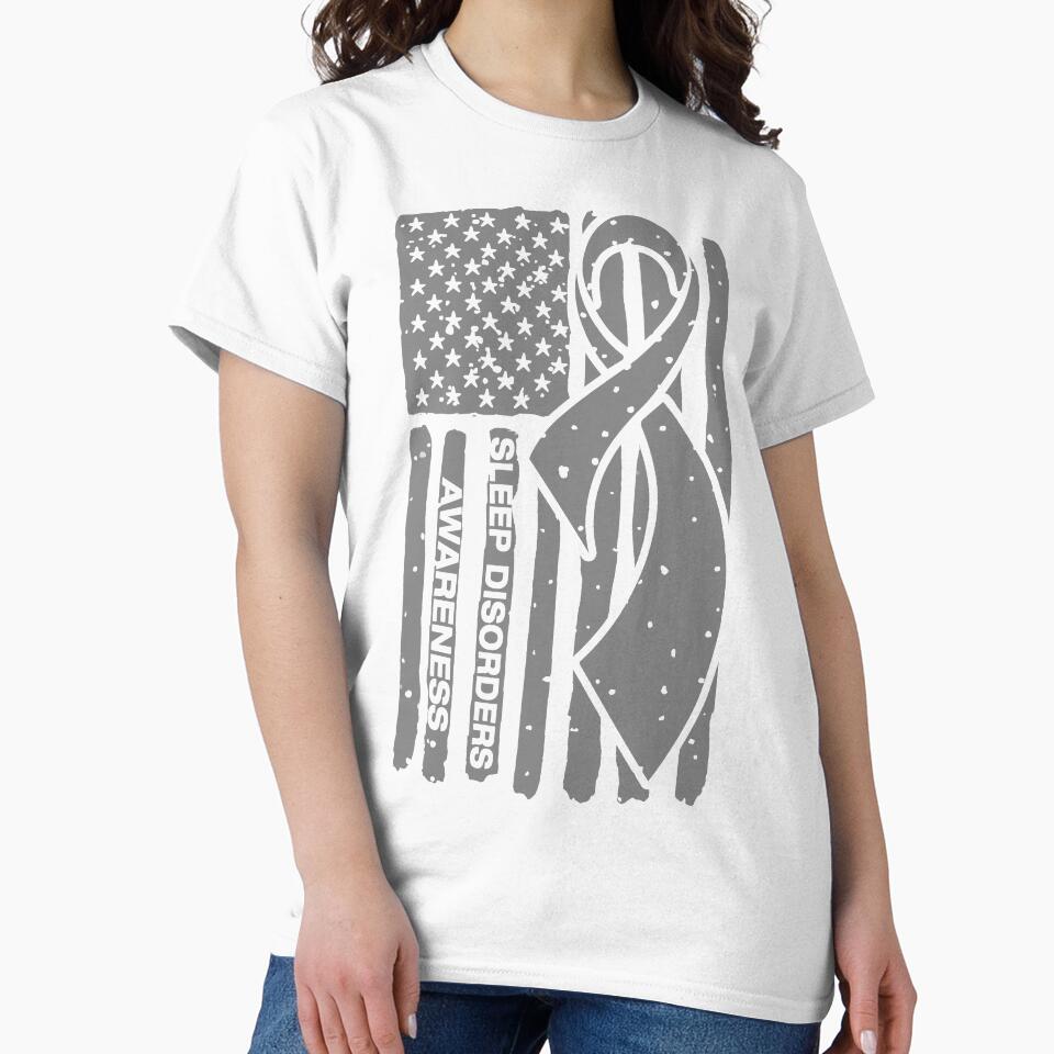 Sleep Disorders Awareness Ribbon American Flag by Tadmab