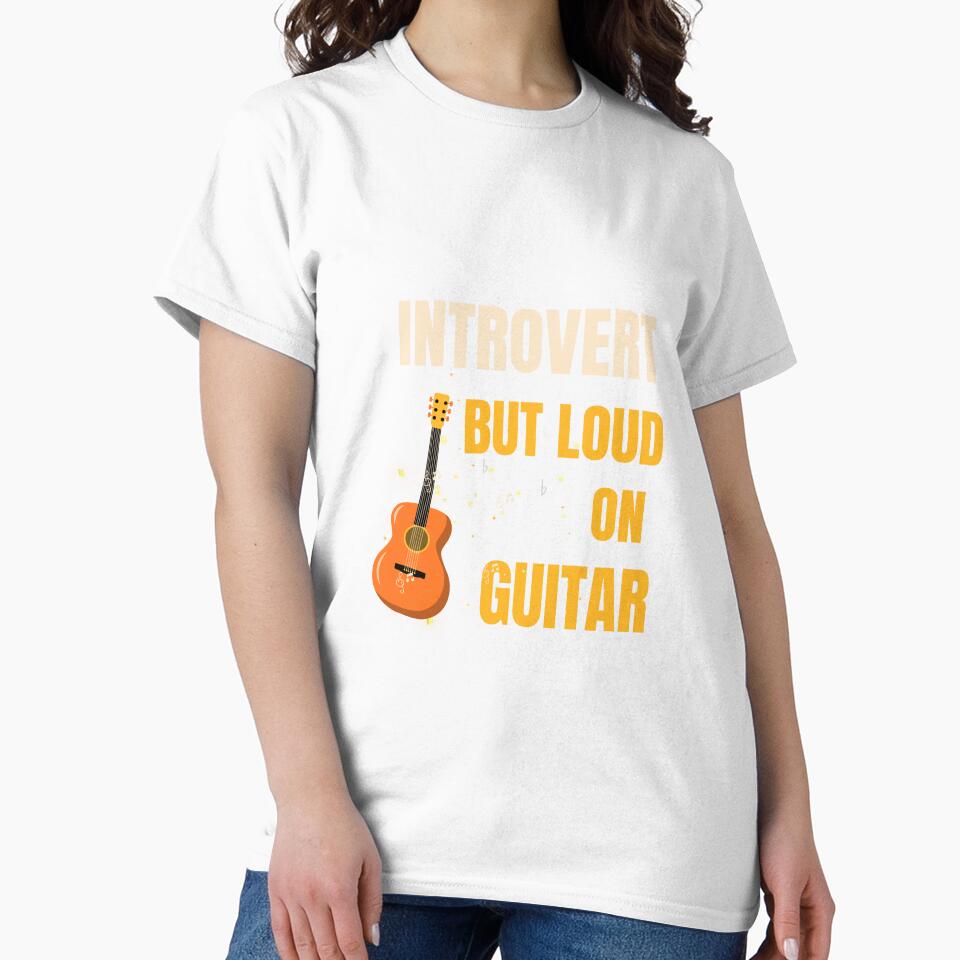 Introvert But Loud On Guitar Funny Music Design by Joyful-Pixel