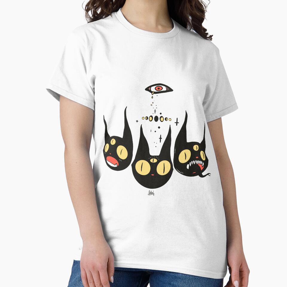 Three Strange Cat Heads. Gothic Dark Art by cellsdividing