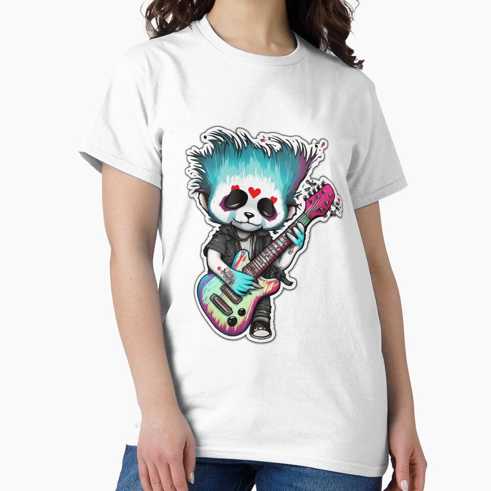 Goth Panda EMO Rock Sticker - Goth Pandas Rock On by StreetShirts1